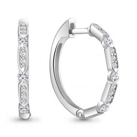 Серебряные серьги AQUAMARINE А48895А с фианитом А48895А фото