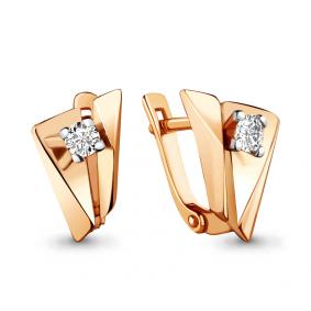 Серьги из золочёного серебра AQUAMARINE А48902А-п с фианитом А48902А-п фото