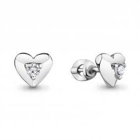 Серебряные серьги AQUAMARINE А48904А с фианитом А48904А фото
