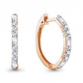 Серьги из золочёного серебра AQUAMARINE А49133А-п с фианитом А49133А-п фото