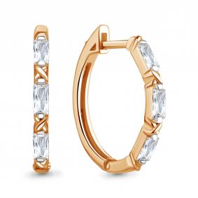 Серьги из золочёного серебра AQUAMARINE А49134-п с фианитом А49134-п фото