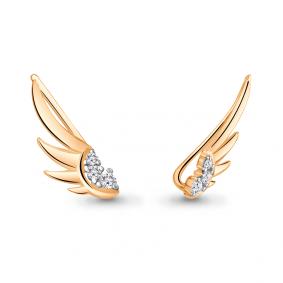 Серьги из золочёного серебра AQUAMARINE А49205А-п с фианитом А49205А-п фото