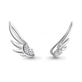 Серебряные серьги AQUAMARINE А49205А с фианитом А49205А фото