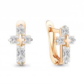 Серьги-кресты из золочёного серебра AQUAMARINE А49264-п А49264-п фото