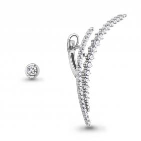 Серебряные серьги AQUAMARINE А49424А с фианитом А49424А фото