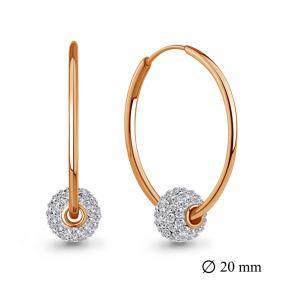 Серьги-трансформеры из золоченого серебра AQUAMARINE с ювелирным кристаллом А49565-п А49565-п фото