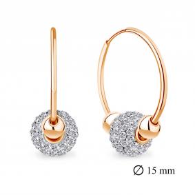 Серебряные серьги-трансформеры из золочёного серебра AQUAMARINE с ювелирным кристалом А49566-п А49566-п фото