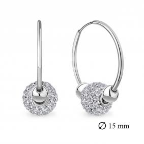 Серебряные серьги-трансформеры AQUAMARINE с ювелирным кристаллом А49566 А49566 фото