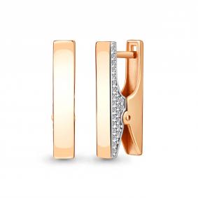 Серьги из золочёного серебра AQUAMARINE А49705А-пк с фианитом А49705А-пк фото