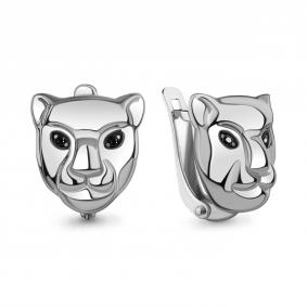 Серебряные серьги AQUAMARINE А49774Ч с ювелирным кристаллом А49774Ч фото