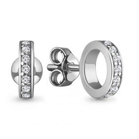 Серебряные серьги AQUAMARINE А49870А с фианитом А49870А фото