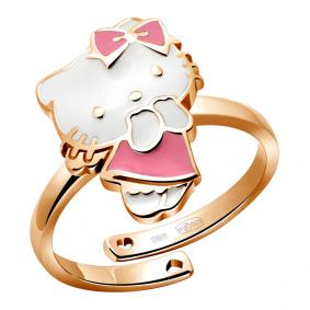 Кольцо из золочёного серебра AQUAMARINE А54631-п с эмалью А54631-п фото