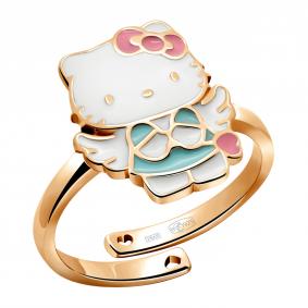 Кольцо из золочёного серебра AQUAMARINE А54640-п с эмалью А54640-п фото