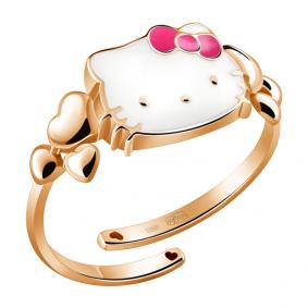 Кольцо из золочёного серебра AQUAMARINE А54659-п с эмалью А54659-п фото