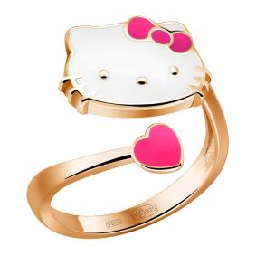 Кольцо из золочёного серебра AQUAMARINE А54660-п с эмалью А54660-п фото