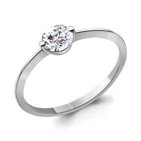 Серебряное кольцо AQUAMARINE А600058 с фианитом А600058 фото