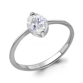 Серебряное кольцо AQUAMARINE А600064 с фианитом А600064 фото