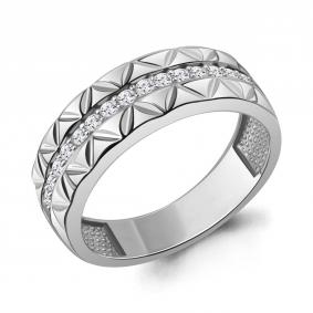 Серебряное кольцо AQUAMARINE А600104А с фианитом А600104А фото