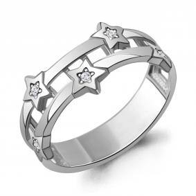 Серебряное кольцо AQUAMARINE А600122А с фианитом А600122А фото