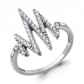 Серебряное кольцо AQUAMARINE А600133А с фианитом А600133А фото
