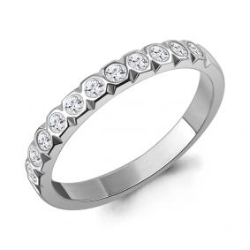 Серебряное кольцо AQUAMARINE А600374А с фианитом А600374А фото