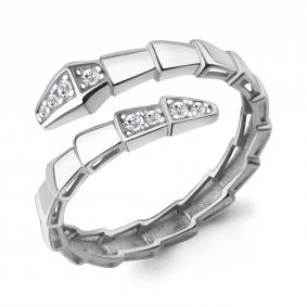 Серебряное кольцо Символ года Змея AQUAMARINE с фианитом А600465А А600465А фото