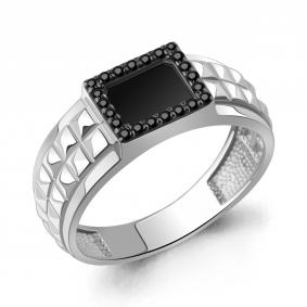 Серебряное кольцо AQUAMARINE А600467Ч с фианитом и ювелирным кристаллом А600467Ч фото