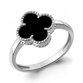 Серебряное кольцо AQUAMARINE А600619 с ониксом А600619 фото