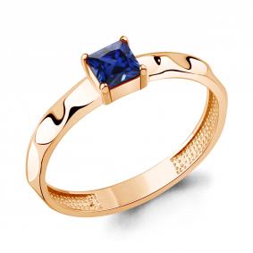 Кольцо из золочёного серебра AQUAMARINE А600623Н-п с гидротермальным сапфиром А600623Н-п фото