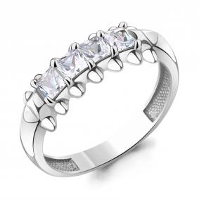 Серебряное кольцо AQUAMARINE А600869 с фианитом А600869 фото