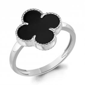 Серебряное кольцо AQUAMARINE А600898Ч с ониксом А600898Ч фото