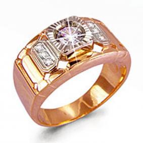 Кольцо из золочёного серебра AQUAMARINE А60610А-пк с фианитом А60610А-пк фото