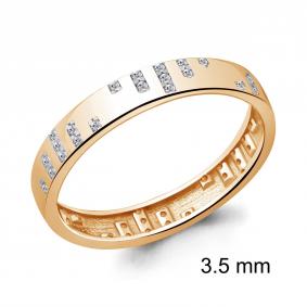 Кольцо из золочёного серебра AQUAMARINE А61691А-п с фианитом А61691А-п фото