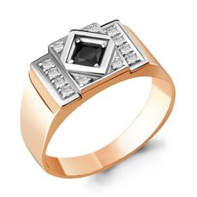 Кольцо из золочёного серебра AQUAMARINE А62056Ч-пк с фианитом А62056Ч-пк фото