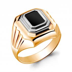 Кольцо из золочёного серебра AQUAMARINE А62111Ч-пк с фианитом А62111Ч-пк фото