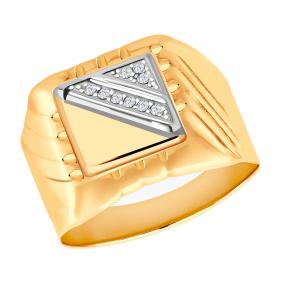 Кольцо из золочёного серебра AQUAMARINE А62120А-пк с фианитом А62120А-пк фото