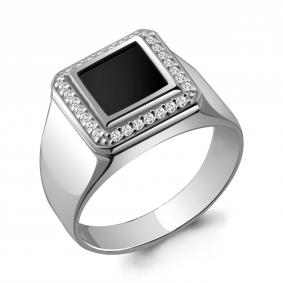 Серебряное кольцо AQUAMARINE А62129Ч с фианитом А62129Ч фото