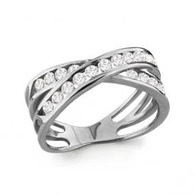 Серебряное кольцо AQUAMARINE А63022А с фианитом А63022А фото