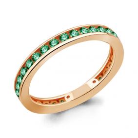 Кольцо из золочёного серебра AQUAMARINE А63353Г-п с гидротермальным изумрудом А63353Г-п фото