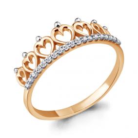 Кольцо из золочёного серебра AQUAMARINE А63833А-пк с фианитом А63833А-пк фото