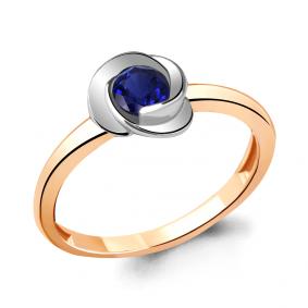 Кольцо из золочёного серебра AQUAMARINE А63892Н-пк с гидротермальным сапфиром А63892Н-пк фото