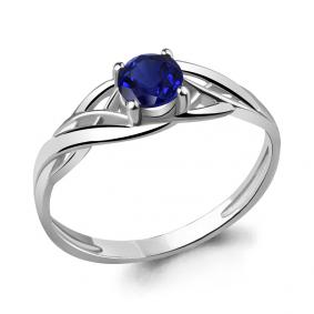 Серебряное кольцо AQUAMARINE А63893Н с гидротермальным сапфиром А63893Н фото