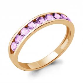 Кольцо из золочёного серебра AQUAMARINE А63897В-п с фианитом А63897В-п фото