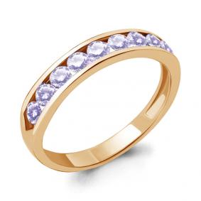 Кольцо из золочёного серебра AQUAMARINE А63897Д-п с фианитом А63897Д-п фото