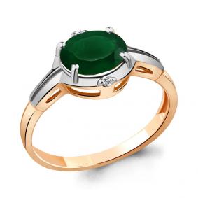 Кольцо из золочёного серебра AQUAMARINE А6448909-пк с фианитом и агатом А6448909-пк фото