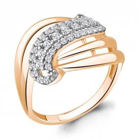 Кольцо из золочёного серебра AQUAMARINE А64509А-п с фианитом А64509А-п фото