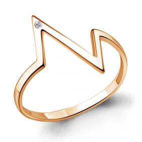 Кольцо из золочёного серебра AQUAMARINE А64548А-п с фианитом А64548А-п фото