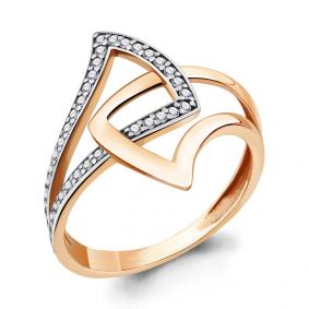 Кольцо из золочёного серебра AQUAMARINE А64556А-пк с фианитом А64556А-пк фото