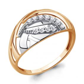 Кольцо из золочёного серебра AQUAMARINE А64690А-пк с фианитом А64690А-пк фото