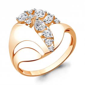 Кольцо из золочёного серебра AQUAMARINE А64778А-п с фианитом А64778А-п фото